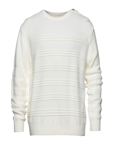 Shop Hermitage Man Sweater Ivory Size Xxl Acrylic, Nylon In White