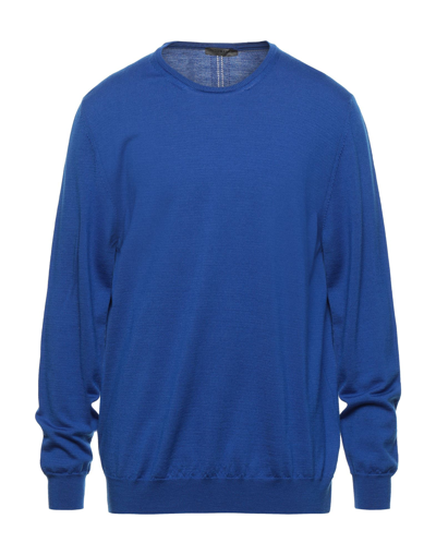 Shop +39 Masq Man Sweater Bright Blue Size 3xl Merino Wool