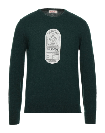 Shop Gabardine Man Sweater Dark Green Size M Wool, Viscose, Nylon, Cashmere