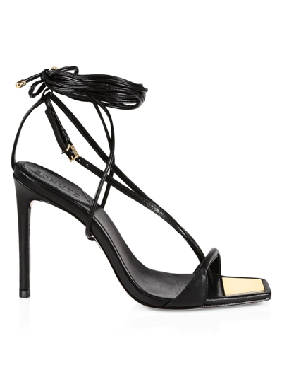 Shop Schutz Women's Vikki Lace-up High-heel Sandals In Black