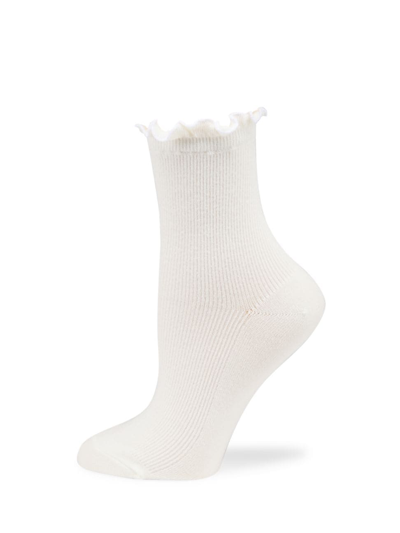 Shop Ugg Women's Karsyn Lettuce Edge Socks In White