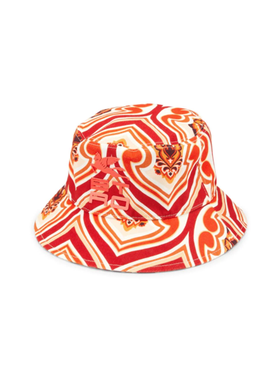 Shop Etro Printed Bucket Hat In Orange