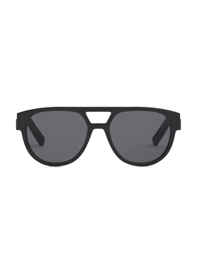 Shop Dior Men's B23 R1i 54mm Oval Sunglasses In Black