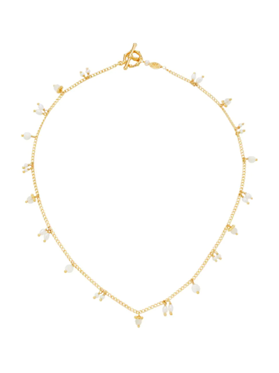 Shop Gas Bijoux Women's Tangerine 24k Goldplated Pearl Necklace In White
