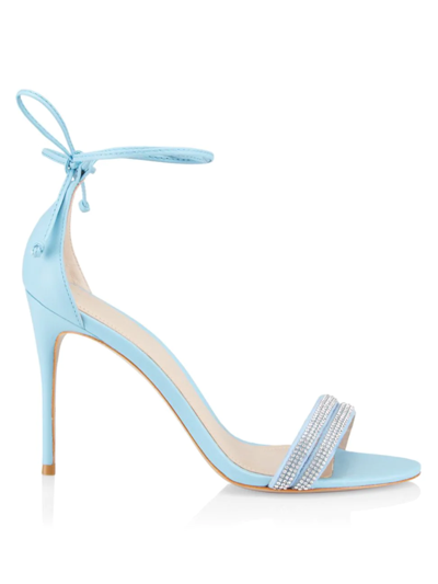 Shop Saks Fifth Avenue Women's Embellished Leather Lace-up Sandals In Blue