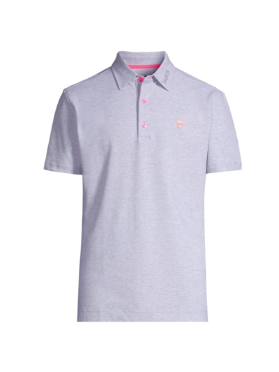 Shop Swag Golf Men's Swag Skull Athletic-fit Polo Shirt In White Pink