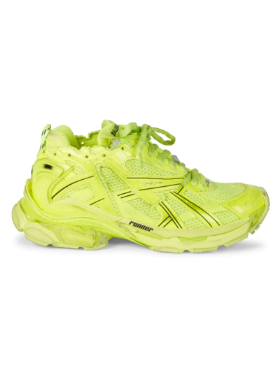 Shop Balenciaga Runner Sneakers In Fluo Yellow Black