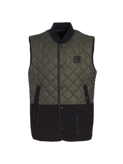 Shop Moose Knuckles Clearwater Quilted Vest In Military Green