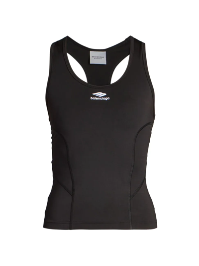 Shop Balenciaga Women's Athletic Logo Tank Top In Black White