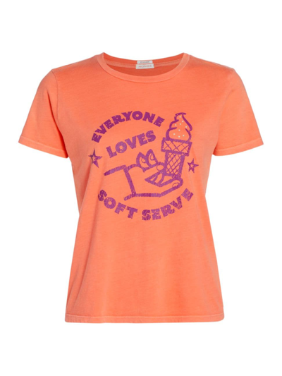 Shop Mother Women's Itty Bitty Goodie Printed Cotton T-shirt In Everybody Loves Soft Serve