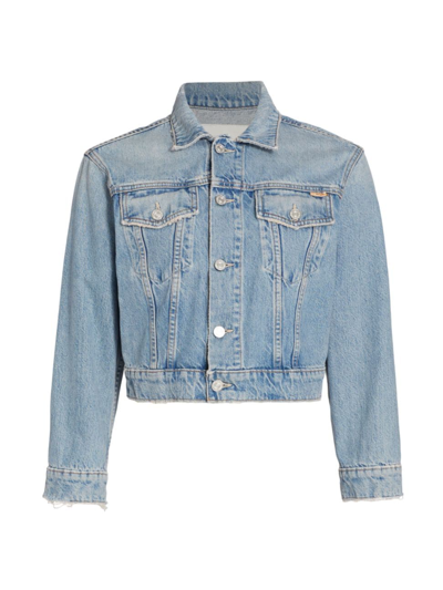 Shop Mother Women's The Big Shorty Distressed Denim Crop Jacket In The Other Side
