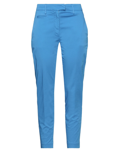 Shop Dondup Woman Pants Azure Size 30 Cotton, Elastane In Blue