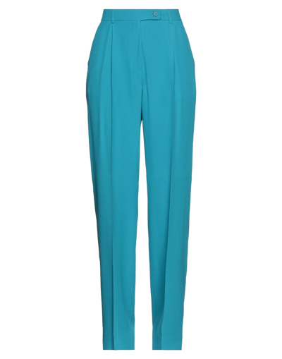 Shop Alberta Ferretti Woman Pants Turquoise Size 6 Acetate, Viscose In Blue
