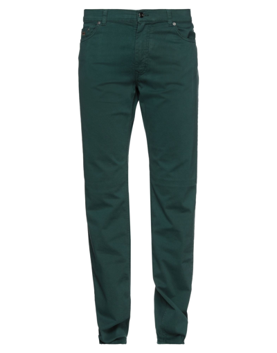Shop Harmont & Blaine Man Pants Deep Jade Size 40 Cotton, Elastane In Green