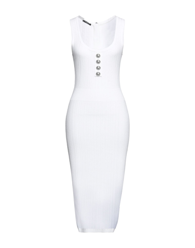 Shop Balmain Midi Dresses In White