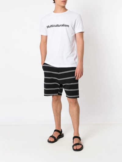Shop Osklen Stripe Print Bermuda Shorts In Black