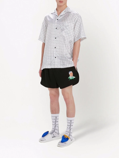 Shop Jw Anderson Check-print Short-sleeve Shirt In White