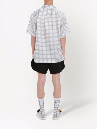 Shop Jw Anderson Check-print Short-sleeve Shirt In White