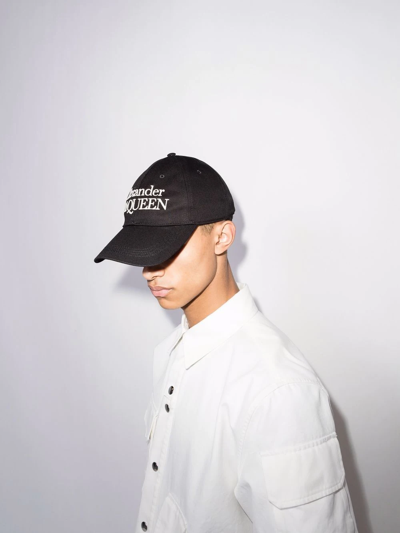 Alexander Mcqueen Embroidered Cotton-twill Baseball Cap In Schwarz