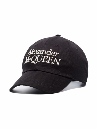 Shop Alexander Mcqueen Logo-embroidered Baseball Cap In Schwarz