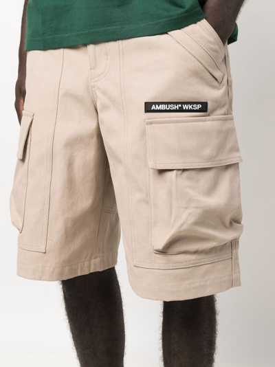 Shop Ambush Patch-pocket Cargo Shorts In Neutrals