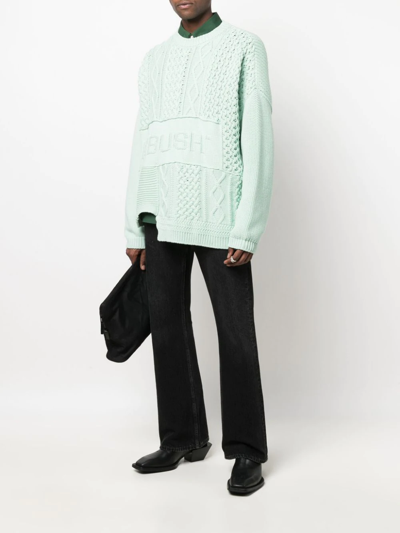Shop Ambush Patchwork Knitted Jumper In Green