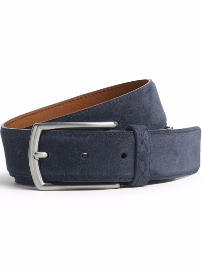 Shop Ermenegildo Zegna Suede Leather Belt In Blau