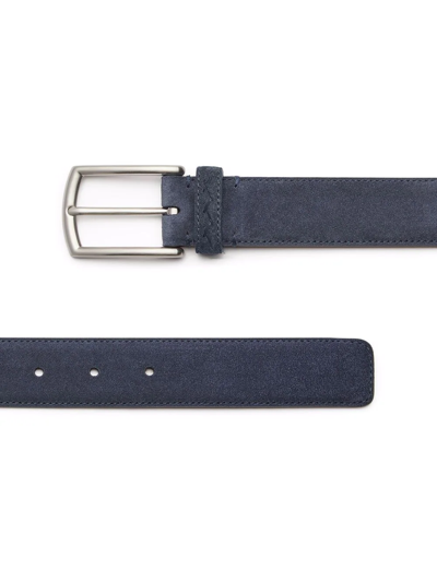 Shop Ermenegildo Zegna Suede Leather Belt In Blau