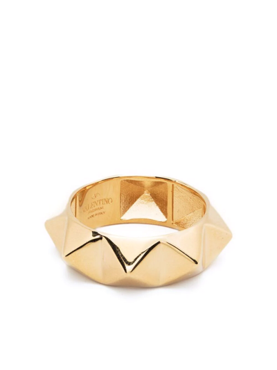 Shop Valentino Rockstud Spike Ring In Gold