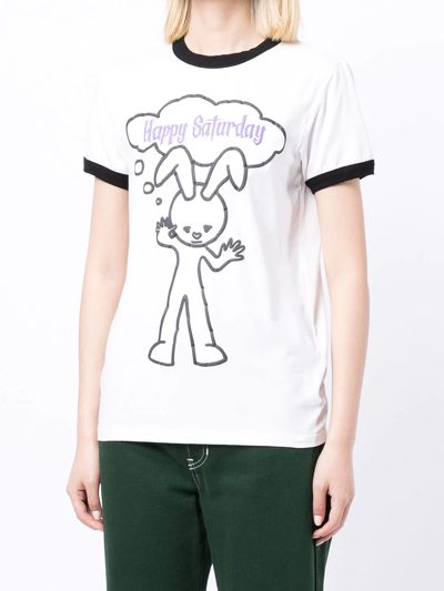 Shop Natasha Zinko Cartoon-print T-shirt In White