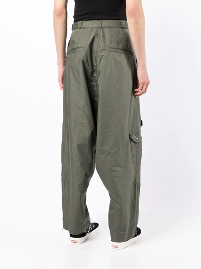 Shop Miharayasuhiro Belted-waist Trousers In Green