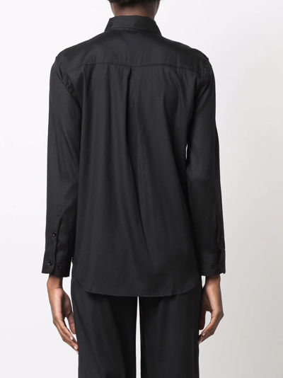 Shop Paula Long-sleeve Silk Shirt In Black