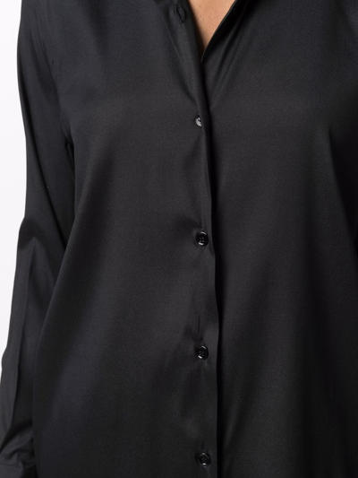 Shop Paula Long-sleeve Silk Shirt In Black