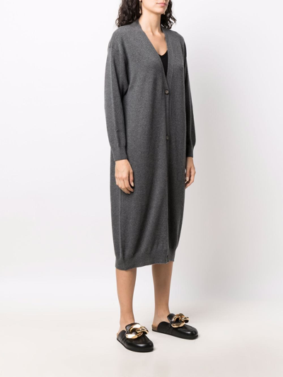 Shop Paula V-neck Cashmere Cardi-coat In Grey