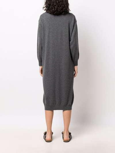 Shop Paula V-neck Cashmere Cardi-coat In Grey