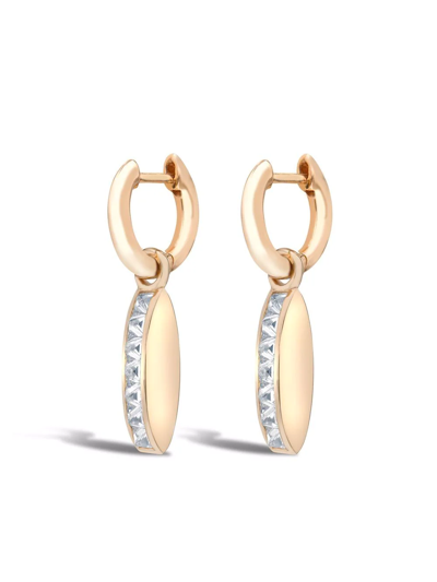 Shop Pragnell 18kt Rose Gold Rockchic Diamond Earrings In Rosa