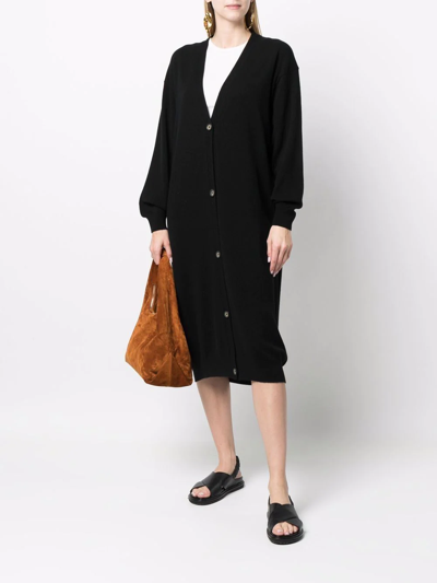 Paula V-neck Cashmere Cardi-coat In Black