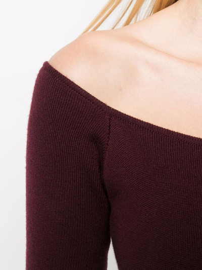 Paula Off-shoulder Knit Dress In Red