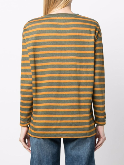 Paula Stripe-print T-shirt In Green