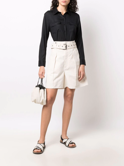 Paula Long-sleeve Silk Shirt In Black