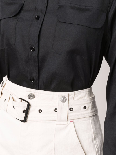 Paula Long-sleeve Silk Shirt In Black