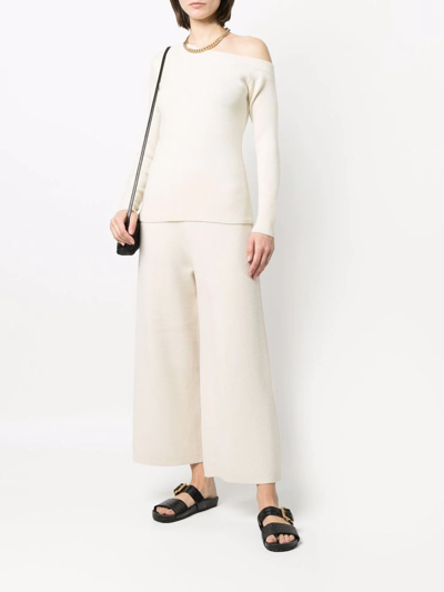 Shop Paula One-shoulder Cashmere Jumper In Neutrals