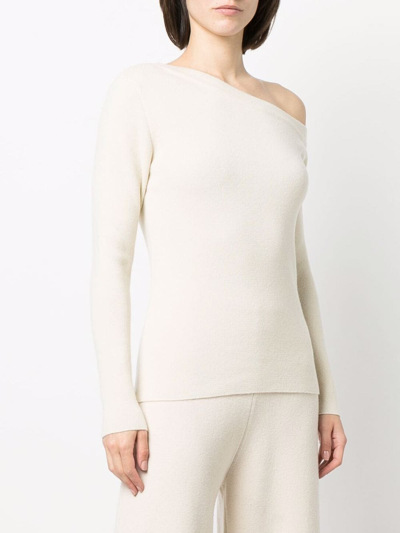 Shop Paula One-shoulder Cashmere Jumper In Neutrals