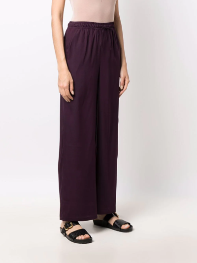 Shop Paula Stretch-silk Trousers In Purple