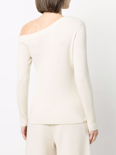 Shop Paula One-shoulder Cashmere Jumper In Neutrals