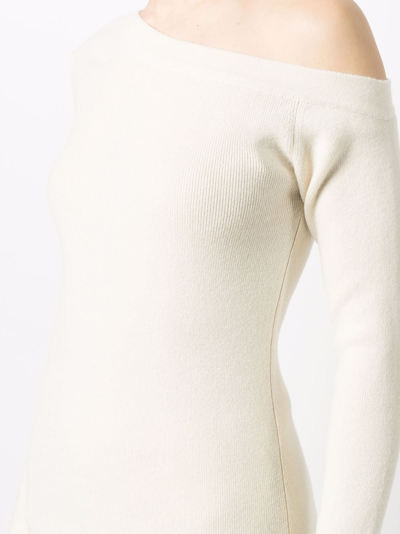 Shop Paula One-shoulder Cashmere Jumper In Neutrals