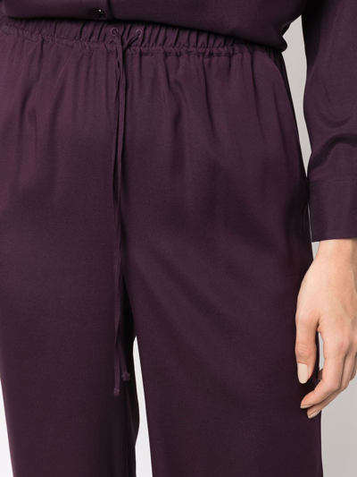 Shop Paula Stretch-silk Trousers In Purple