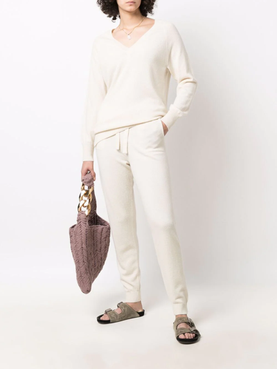 Shop Paula V-neck Cashmere Jumper In Neutrals