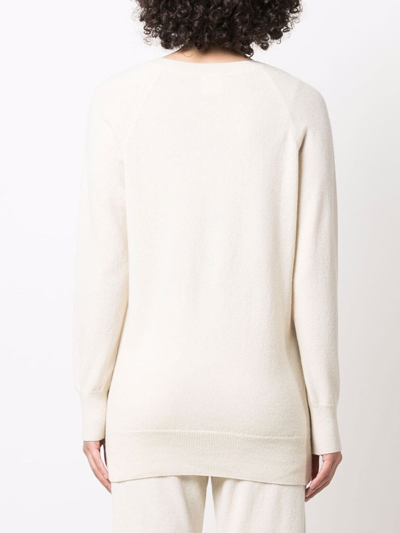 Shop Paula V-neck Cashmere Jumper In Neutrals