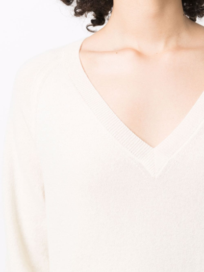 Shop Paula V-neck Cashmere Jumper In Neutrals